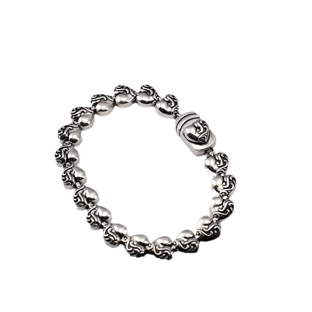 Chrome Hearts Sterling Silver Filigree Heart Bracelet